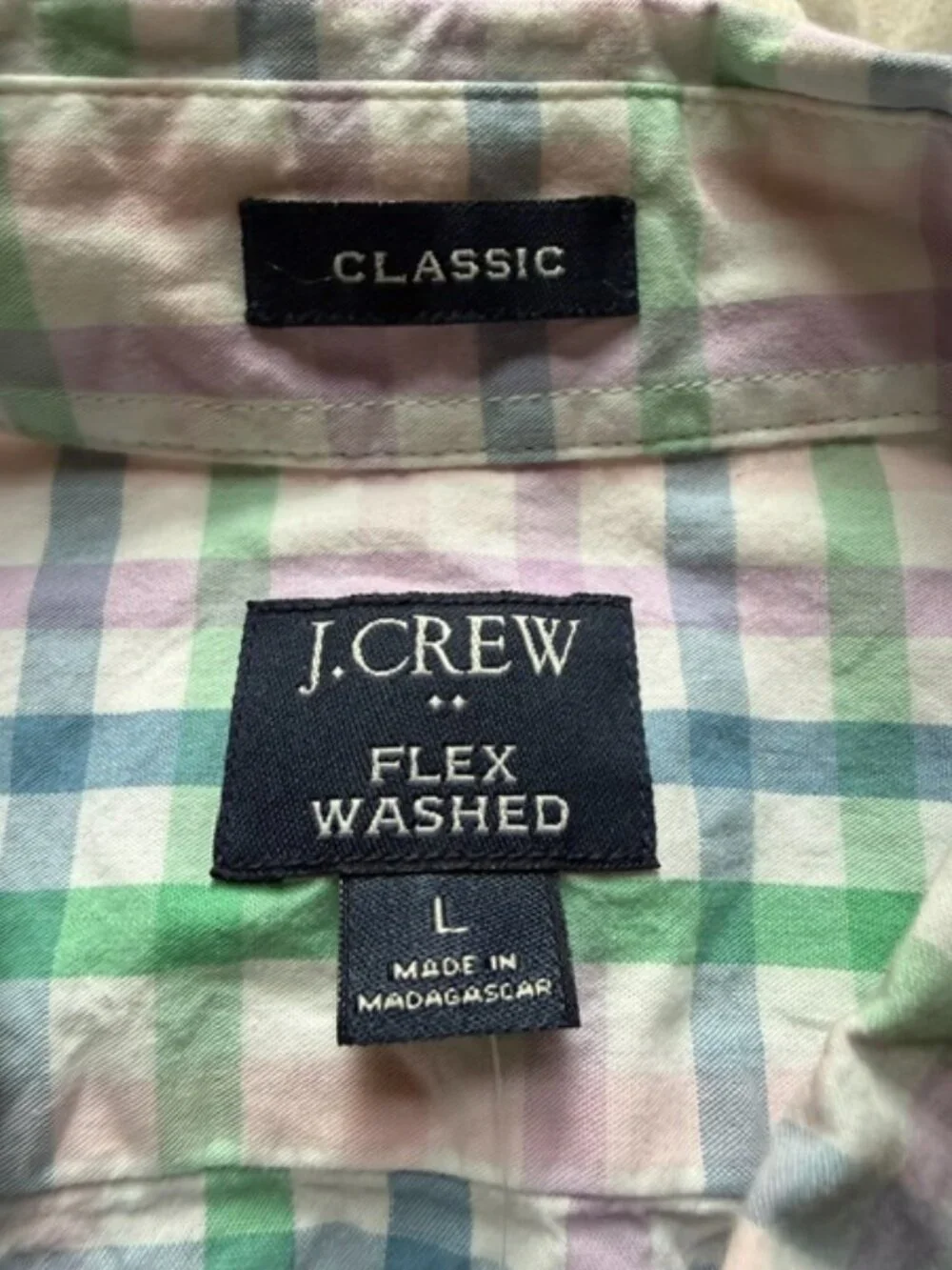 NWT J. Crew Classic Flex Washed Men's Plaid Shirt- size large